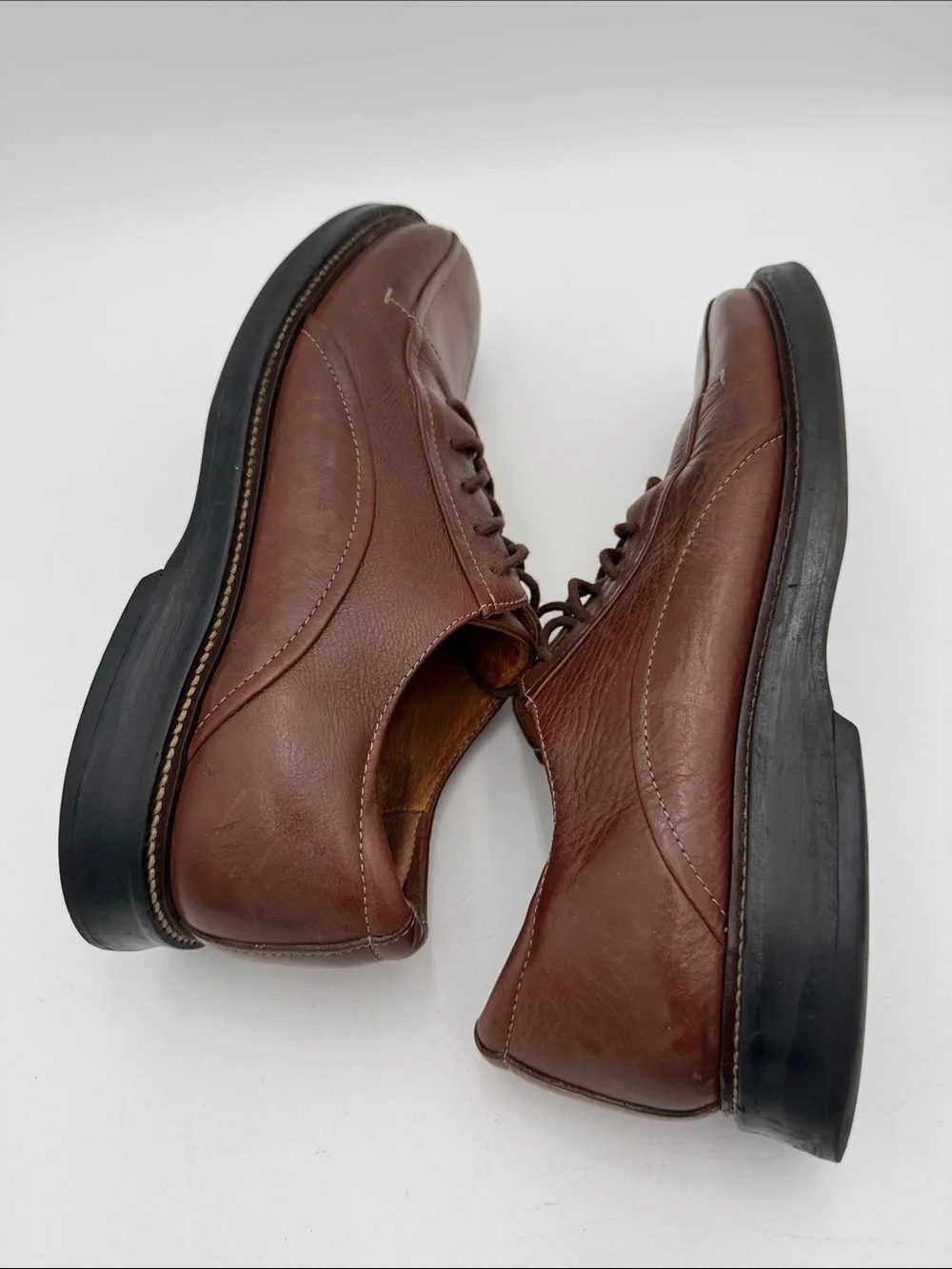 Vintage Robert Wayne Brown Leather Lace-Up Oxford Shoes Mens 11 casual grandpa